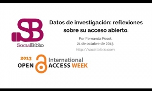 Embedded thumbnail for Semana Internacional de Acceso Abierto 2013 del 21-25 de octubre